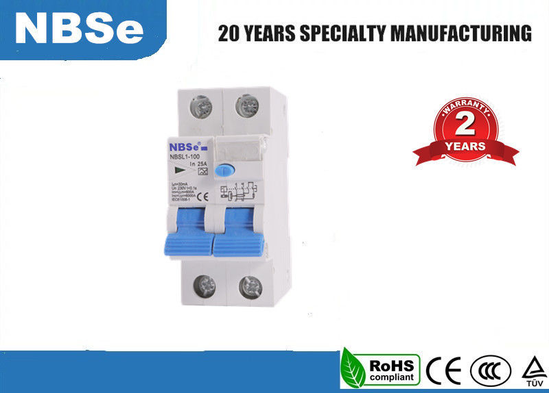 NBSL1-100 Residual Current Circuit Breaker , High Fire Resistant Elcb Circuit Breaker